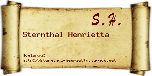 Sternthal Henrietta névjegykártya