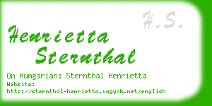 henrietta sternthal business card